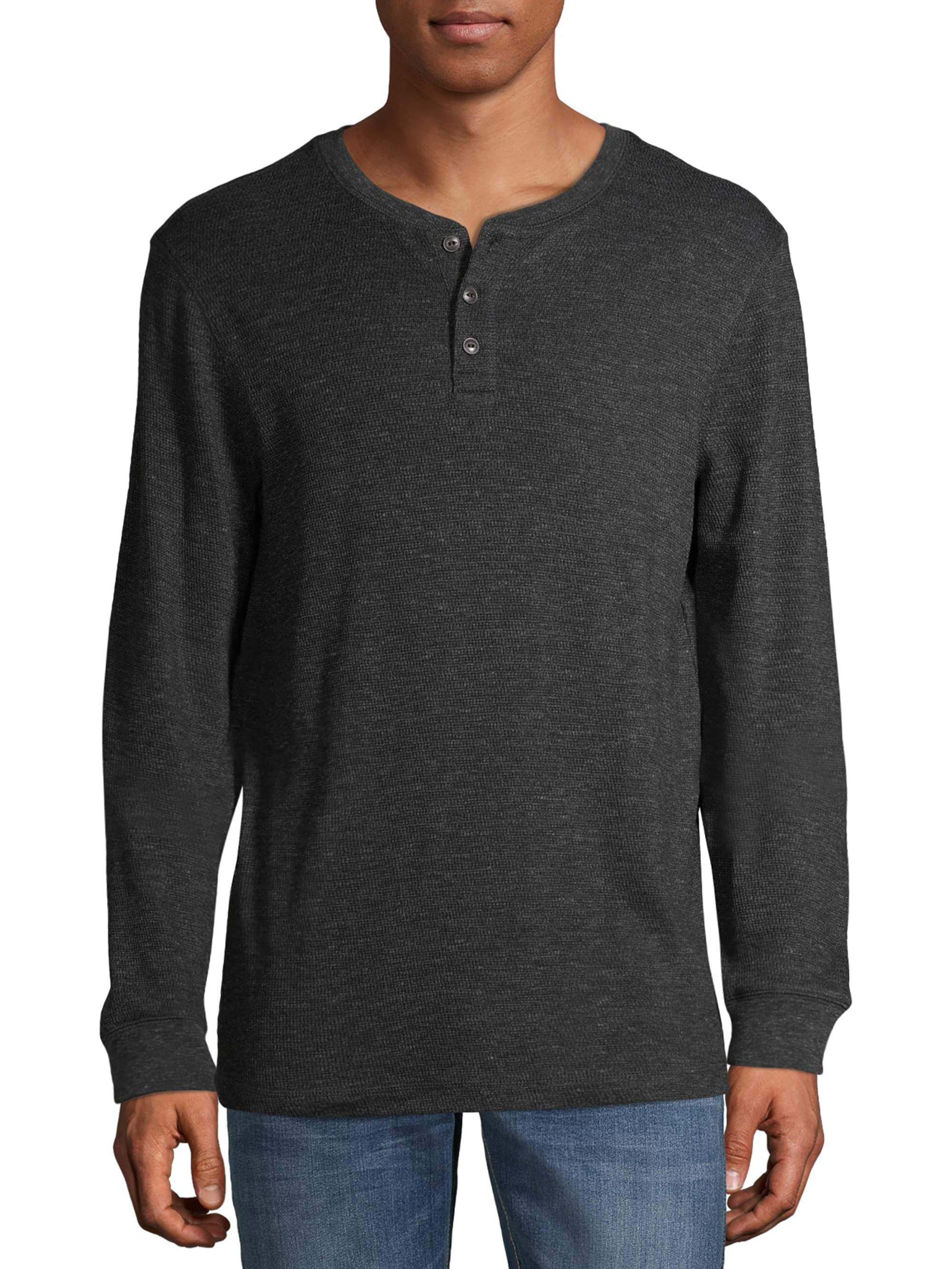 George Men's and Big Men's Long Sleeve Thermal Henley Shirt, Sizes