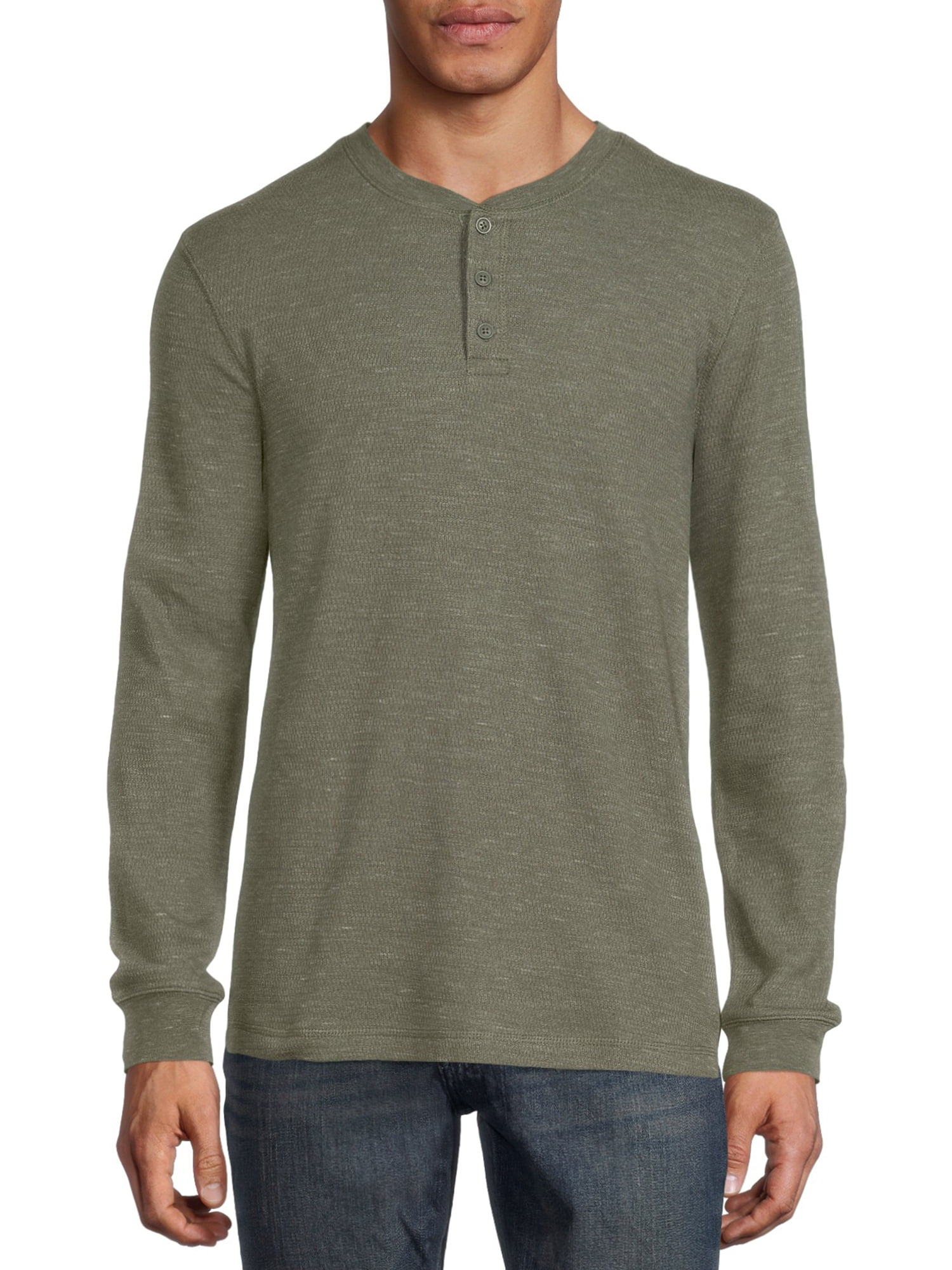 George Men's and Big Men's Long Sleeve Thermal Henley Shirt