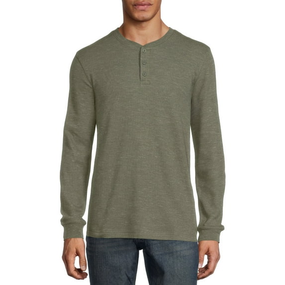 George Men's and Big Men's Long Sleeve Thermal Henley Shirt