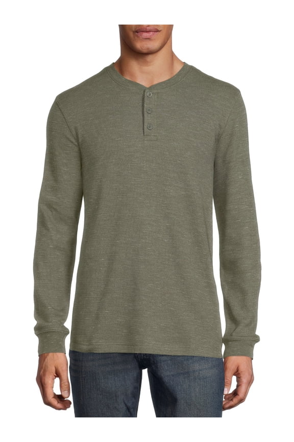 Men's and Big Men's Long Sleeve Thermal Henley Shirt