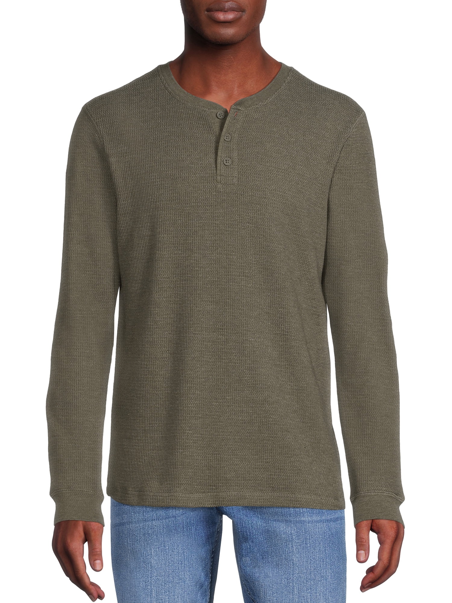 George Men's and Big Men's Long Sleeve Thermal Henley Shirt, Raglan ...