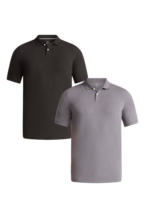 Men's & Big Men's Active Fit 2-Pack Pique Polo Shirt, Sizes XS-3XL