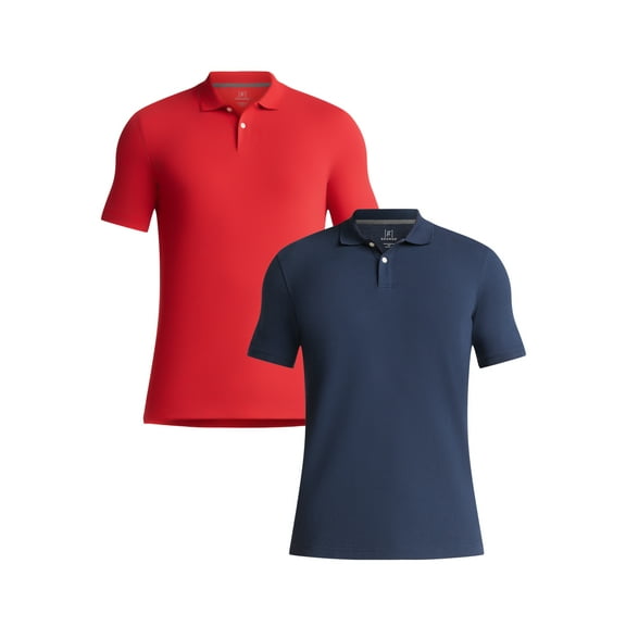 George Men’s and Big Men’s Pique Polo Shirt, 2-Pack, Sizes S-3XL