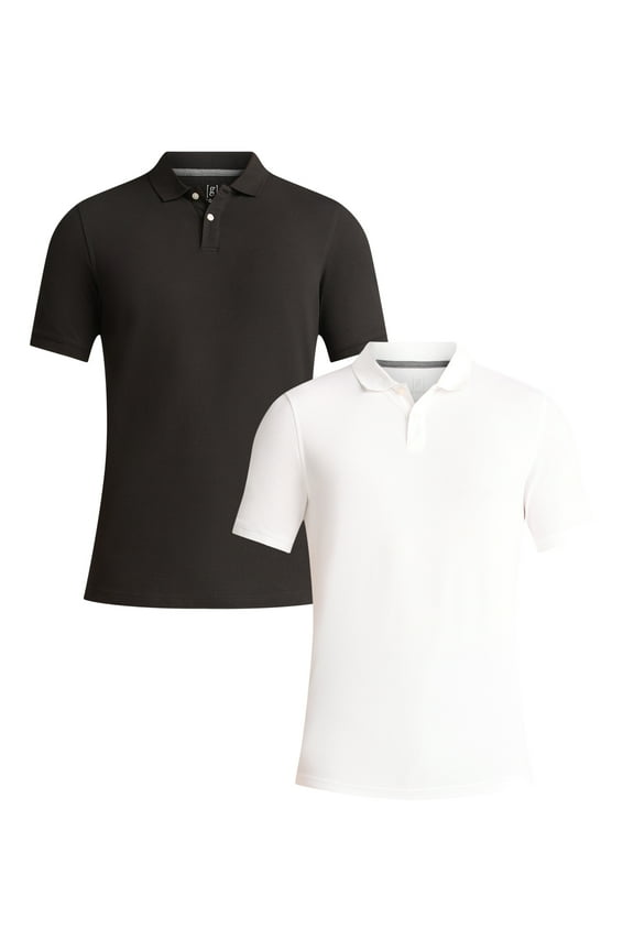 Men’s and Big Men’s Pique Polo Shirt, 2-Pack, Sizes S-3XL
