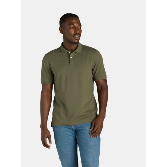 George Men's and Big Men's Pique Polo Shirt with Short Sleeves, Sizes S-3XL