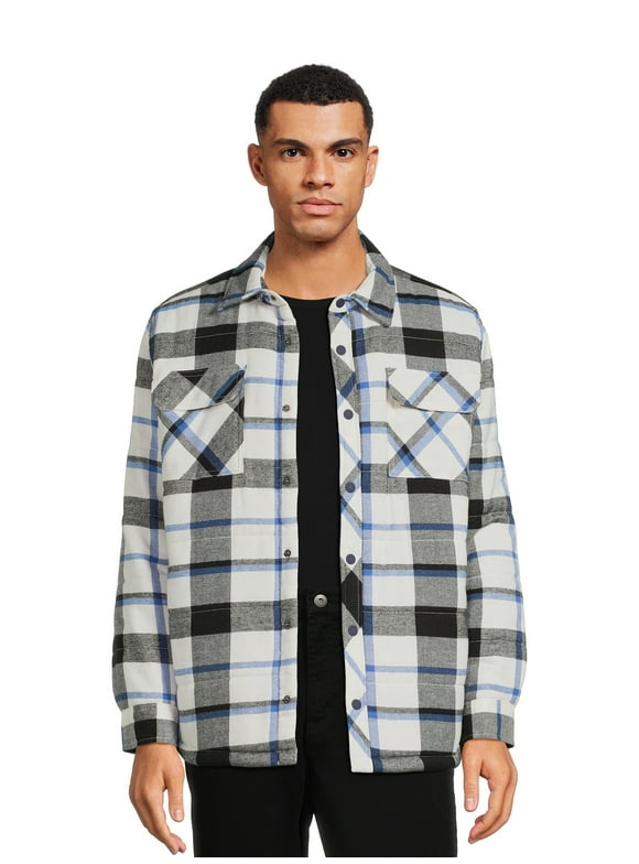 George Men's and Big Men's Plaid Flannel Shacket, Sizes S-3XL