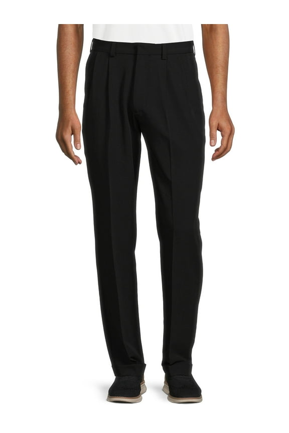 Men's and Big Men's Premium Comfort Stretch Pleated Cuffed Suit Pants
