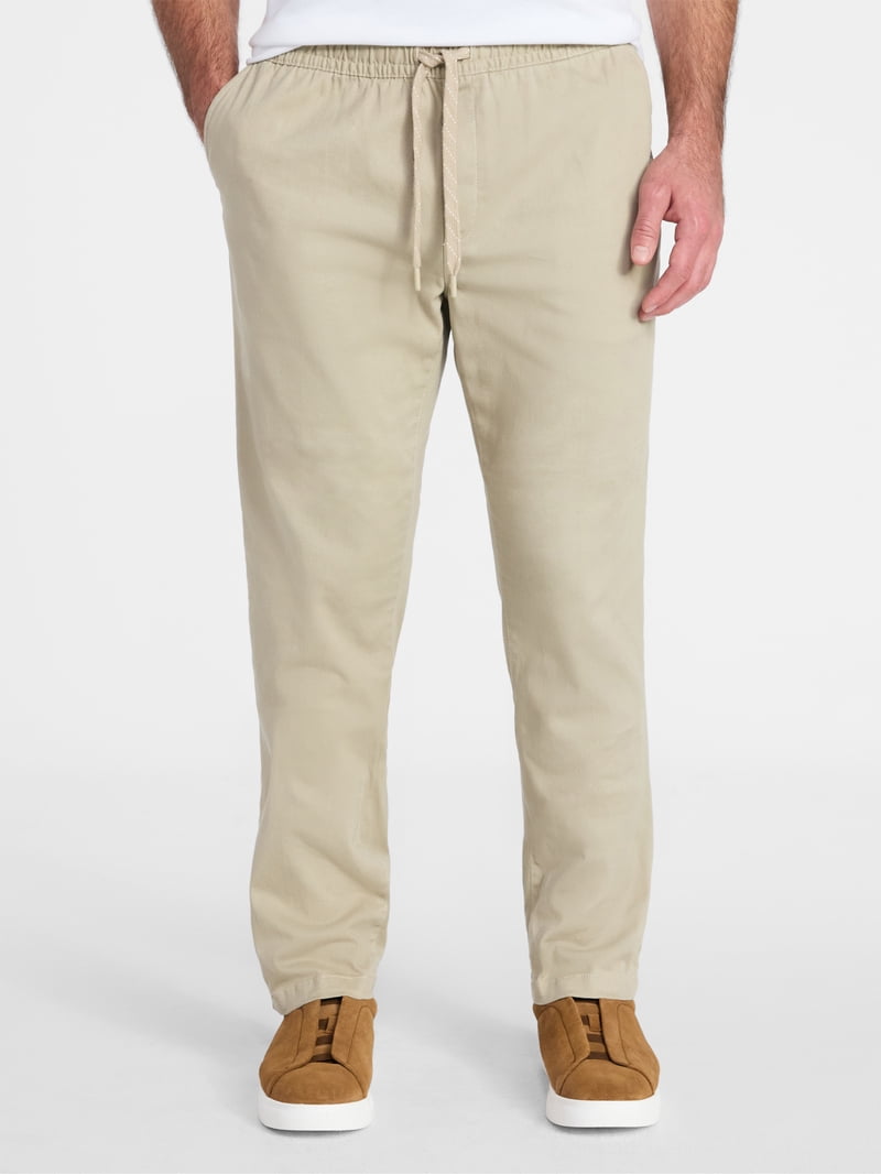 George Men's Pull-On Chino Pants, 31.5 Inch Inseam, Elastic Waist