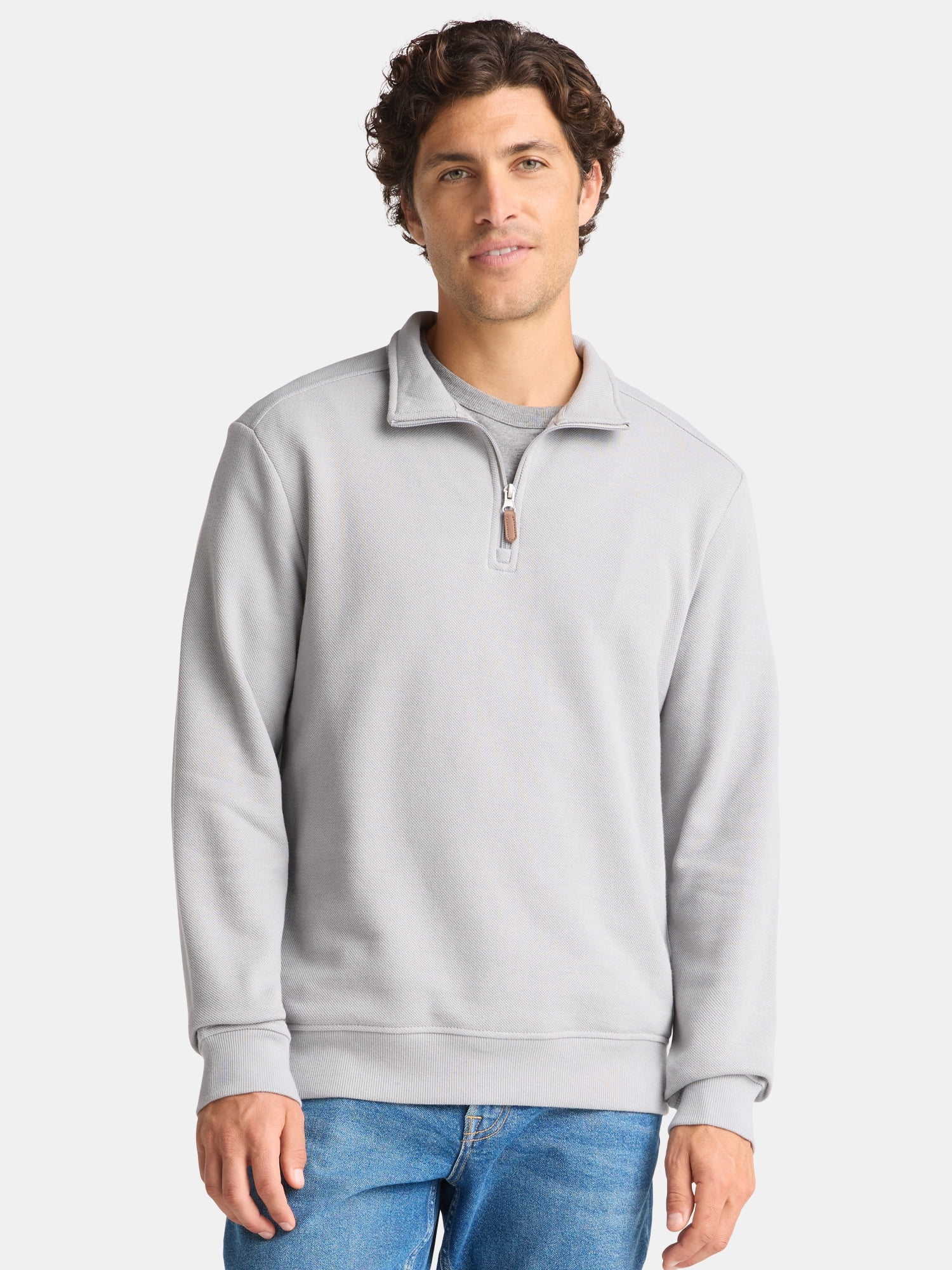 George Men's and Big Men's Quarter Zip Pullover with Long Sleeves, Sizes S-3XL