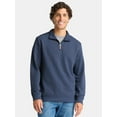 thumbnail image 1 of George Men's and Big Men's Pique Fleece Quarter Zip Pullover with Long Sleeves, Sizes S-3XL, 1 of 5