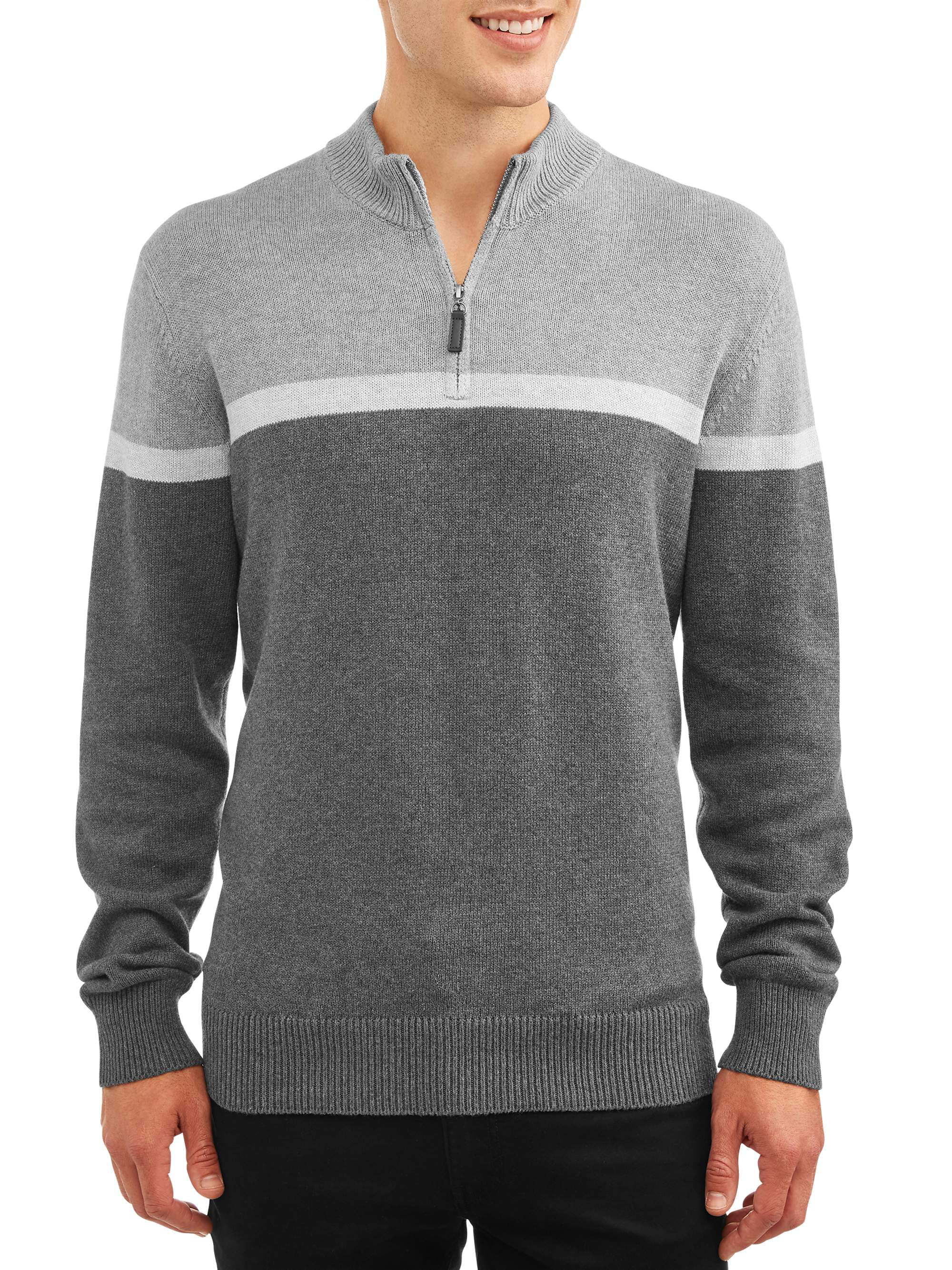 George Men's and Big Men's Quarter Zip Sweater, up to Size 5XL ...