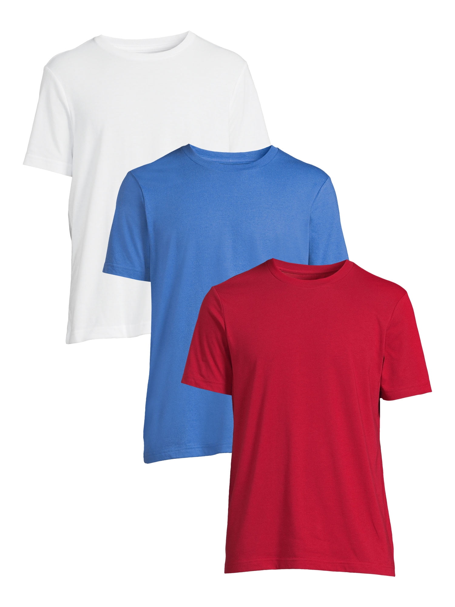 George Men's and Big Men's Short Sleeve Crew Tee, 3-Pack, Sizes XS-3XL ...