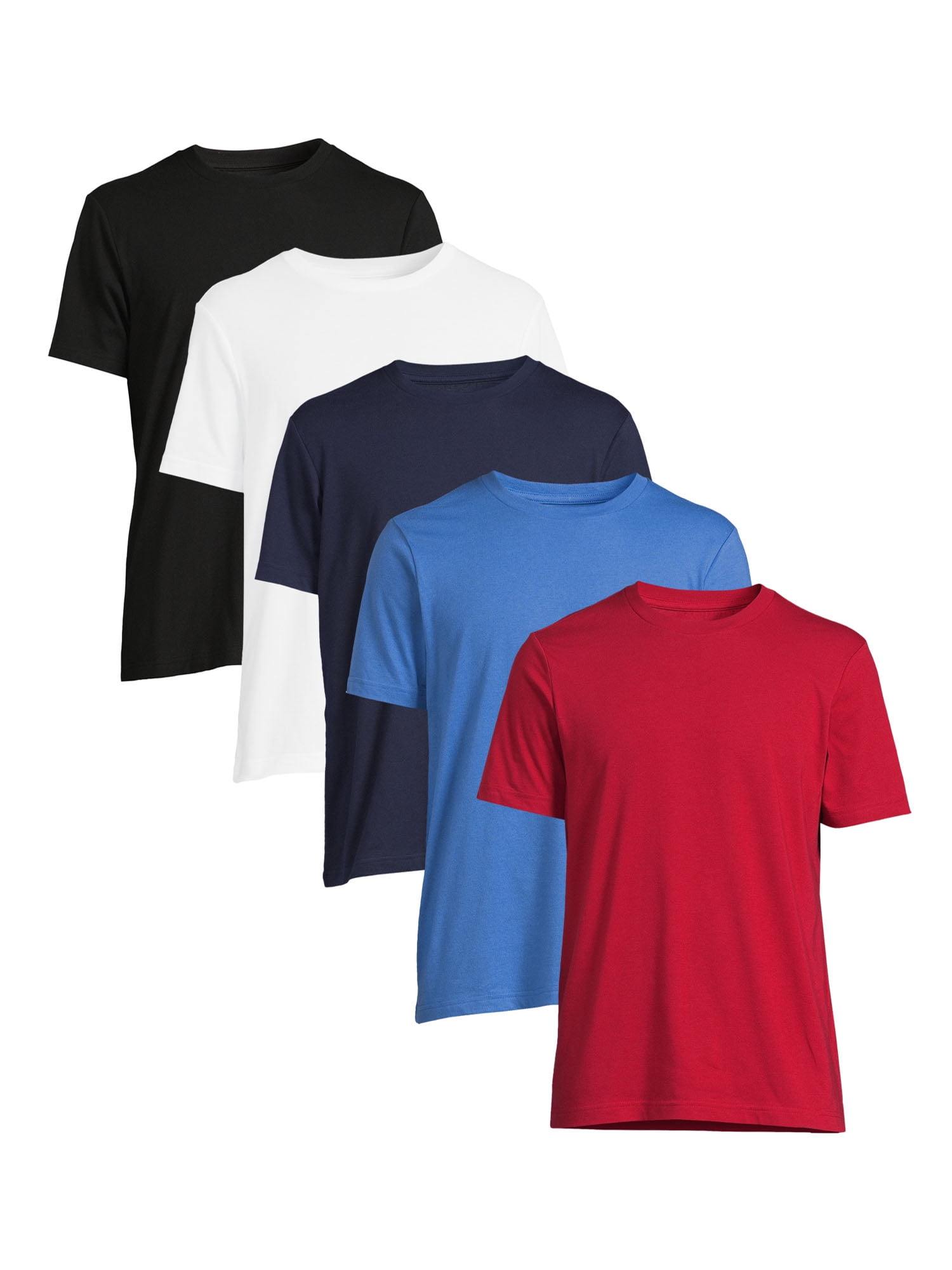 George Men's and Big Men's Short Sleeve Crew Tee, 5-Pack, Sizes XS-3XL ...