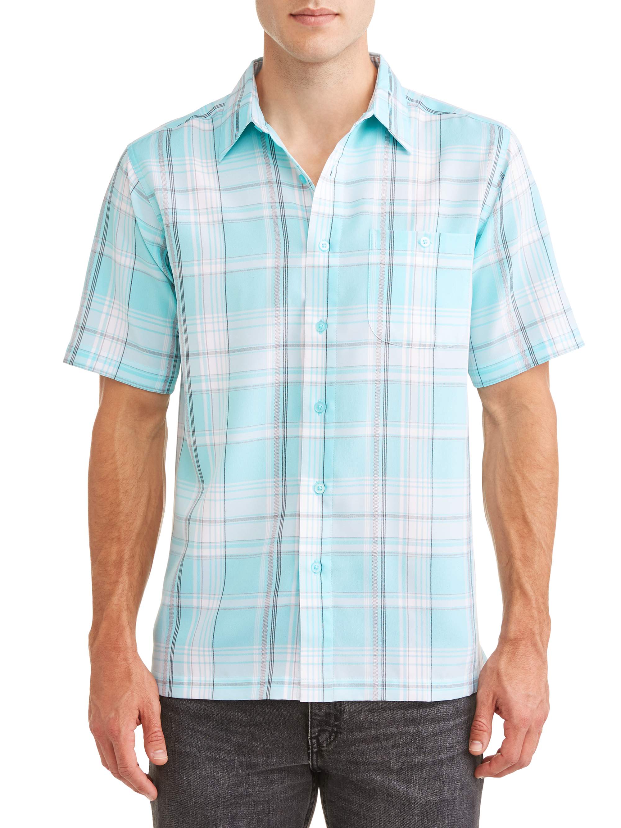 George Men's and Big Men's Short Sleeve Microfiber Shirt, up to size ...