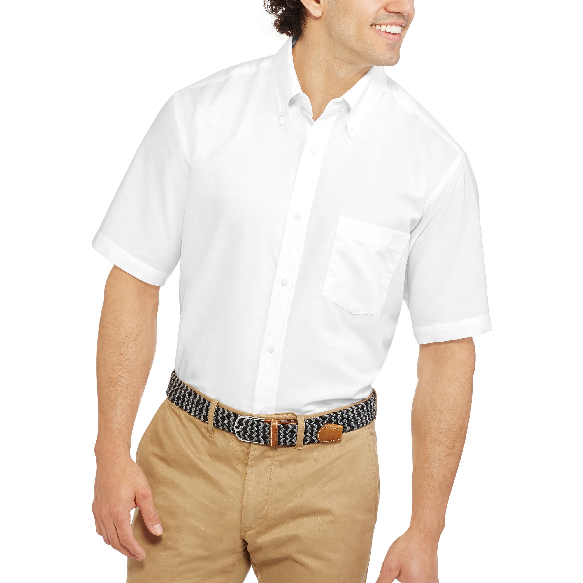 Mens white short sleeve oxford shirt sale