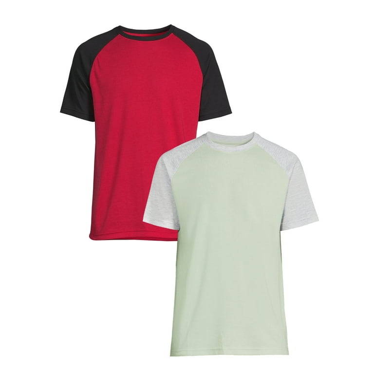 George Men's and Big Men's Short Sleeve Raglan T-Shirt, 2-Pack