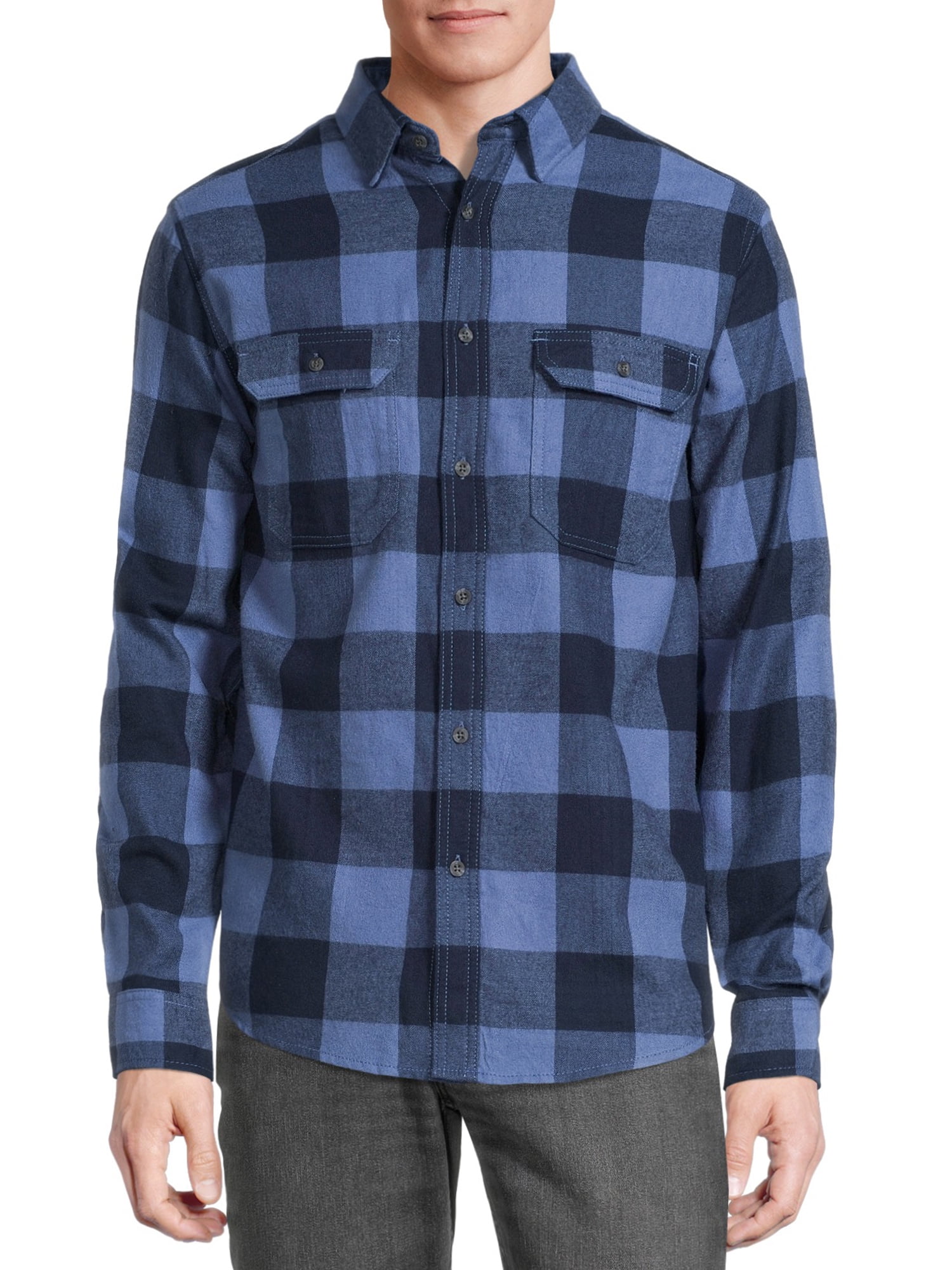 George Men's and Big Men's Super Soft Flannel Shirt, up to 5XLT