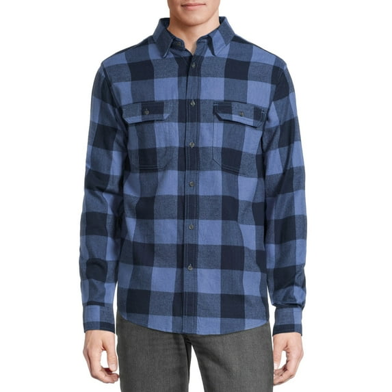 George Men's and Big Men's Super Soft Flannel Shirt, up to 5XLT