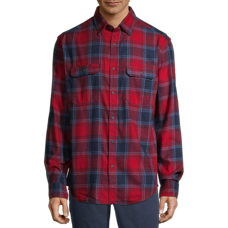 George Men's and Big Men's Super Soft Flannel Shirt, up to 5XLT 