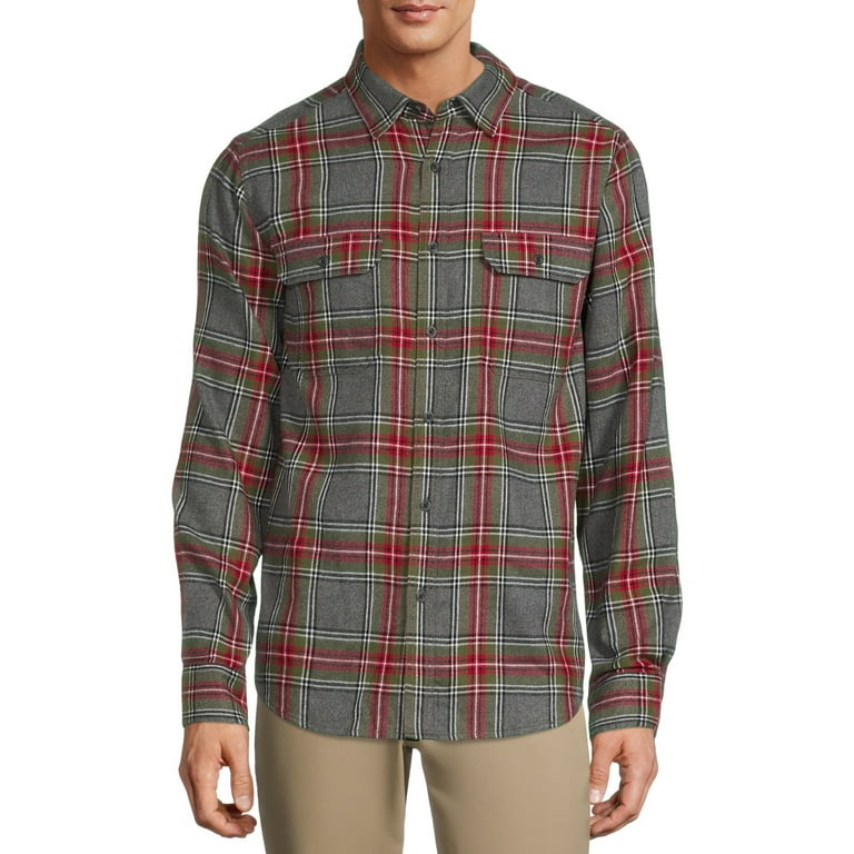 George Men's and Big Men's Super Soft Flannel Shirt, up to 5XLT 