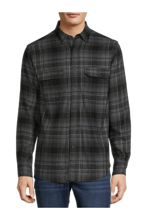 Men's and Big Men's Super Soft Flannel Shirt, up to 5XLT