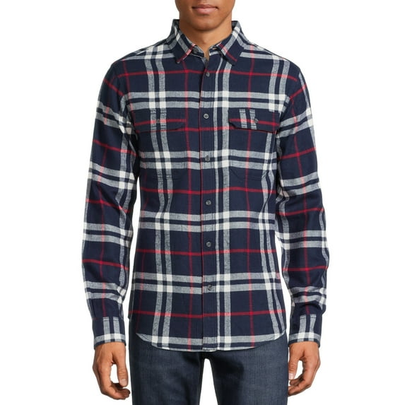 George Men's and Big Men's Super Soft Flannel Shirt, up to 5XLT