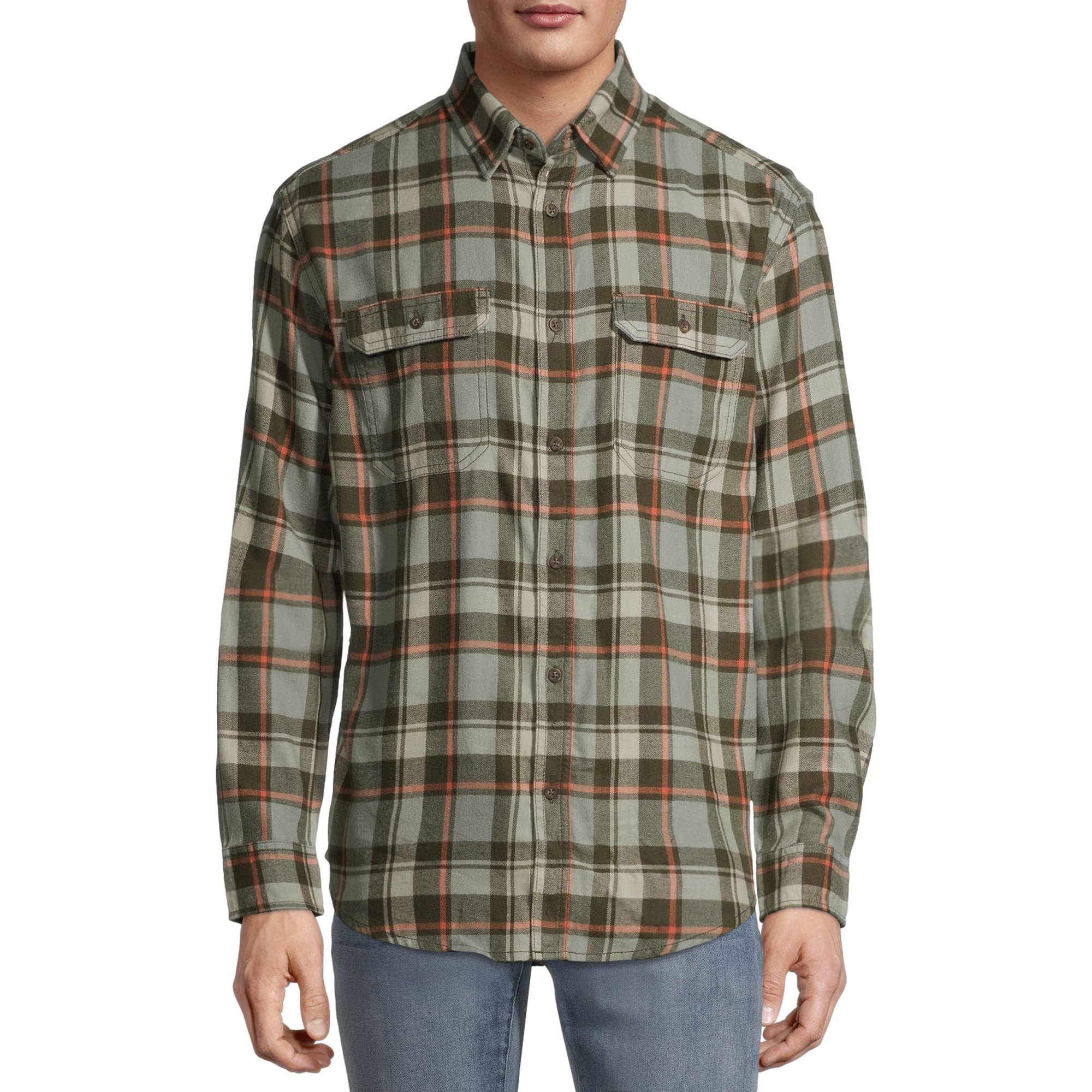 George Men's and Big Men's Super Soft Flannel Shirt, up to 5XLT 