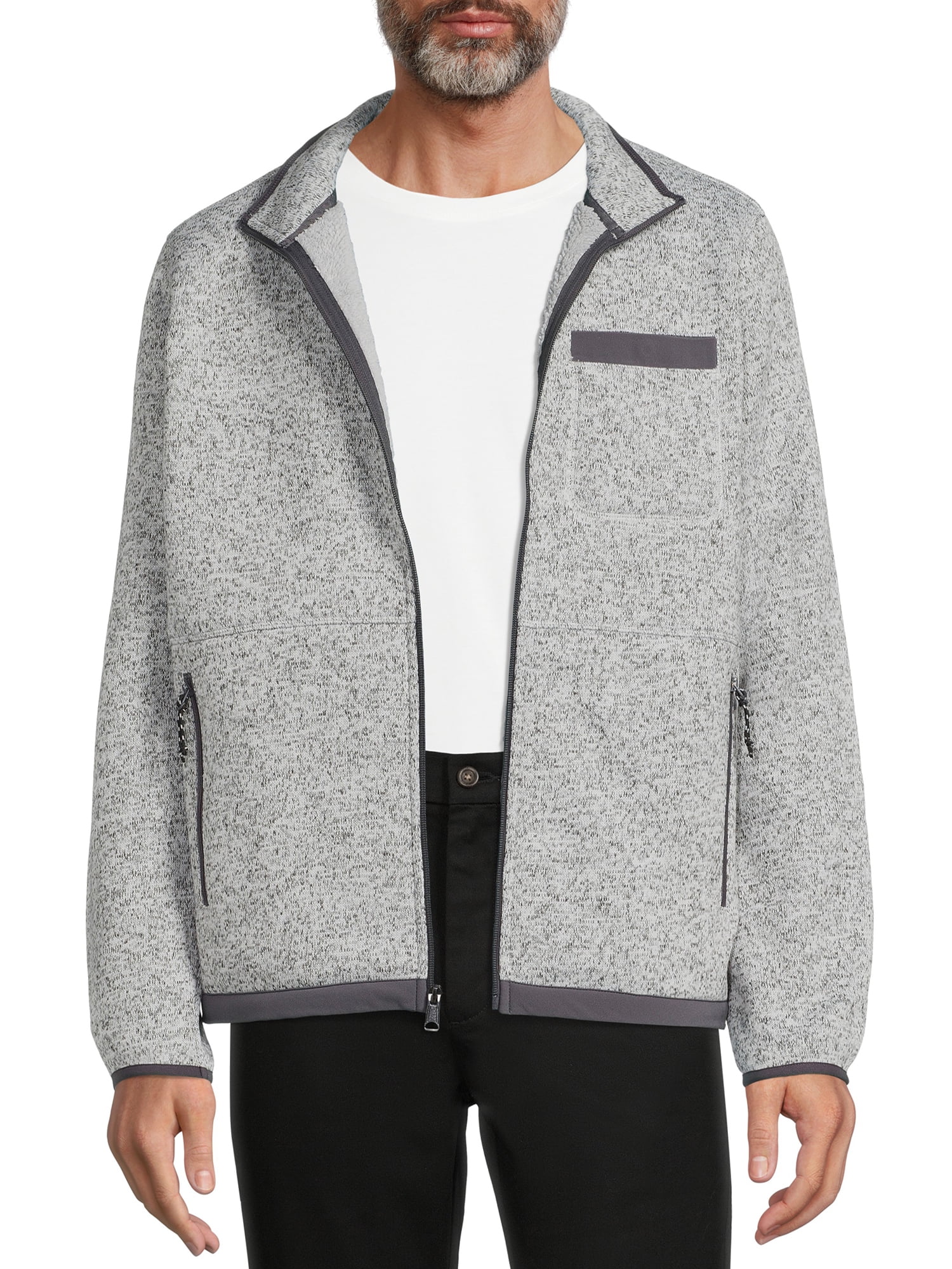 Men's and Big Men's Sweater Fleece Jacket, Sizes up to 5XL