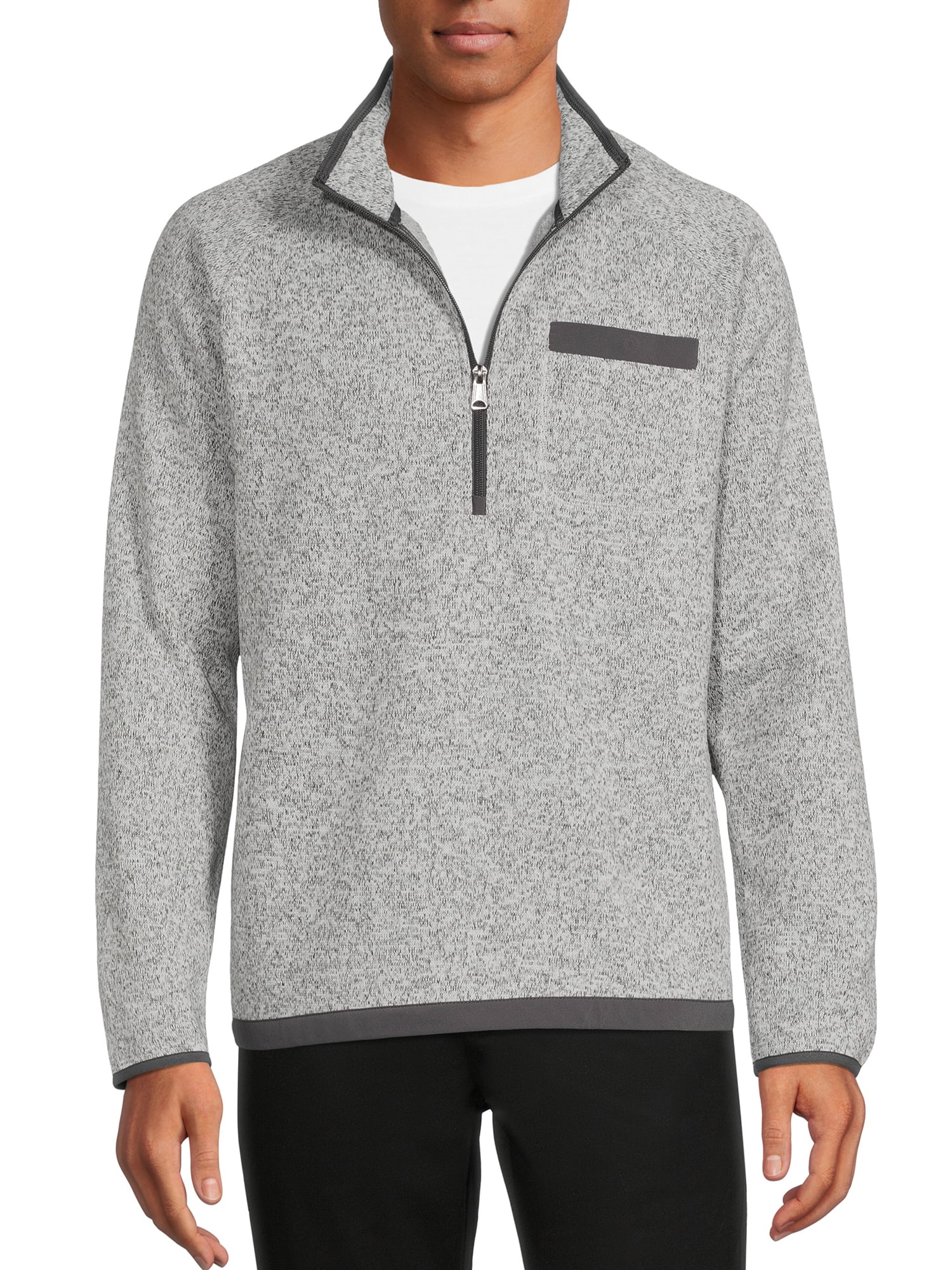 Men's and Big Men's Sweater Fleece Quarter Zip Pullover, Sizes