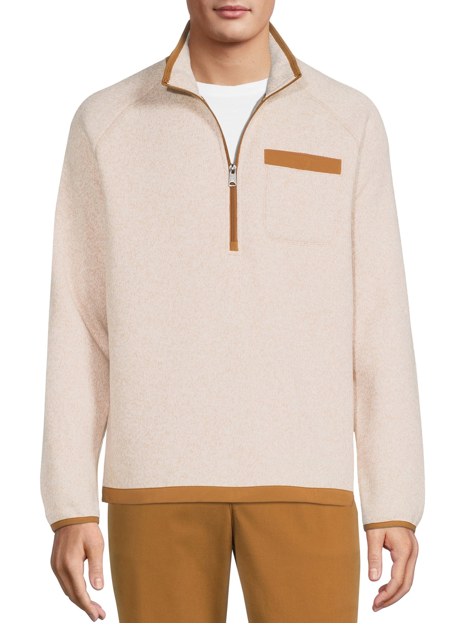 Men's and Big Men's Sweater Fleece Quarter Zip Pullover, Sizes