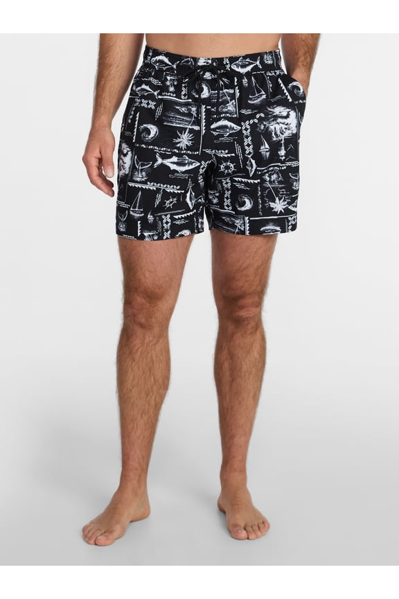 Men's and Big Men's Swim Trunks, 6" Inseam, Sizes S-5XL