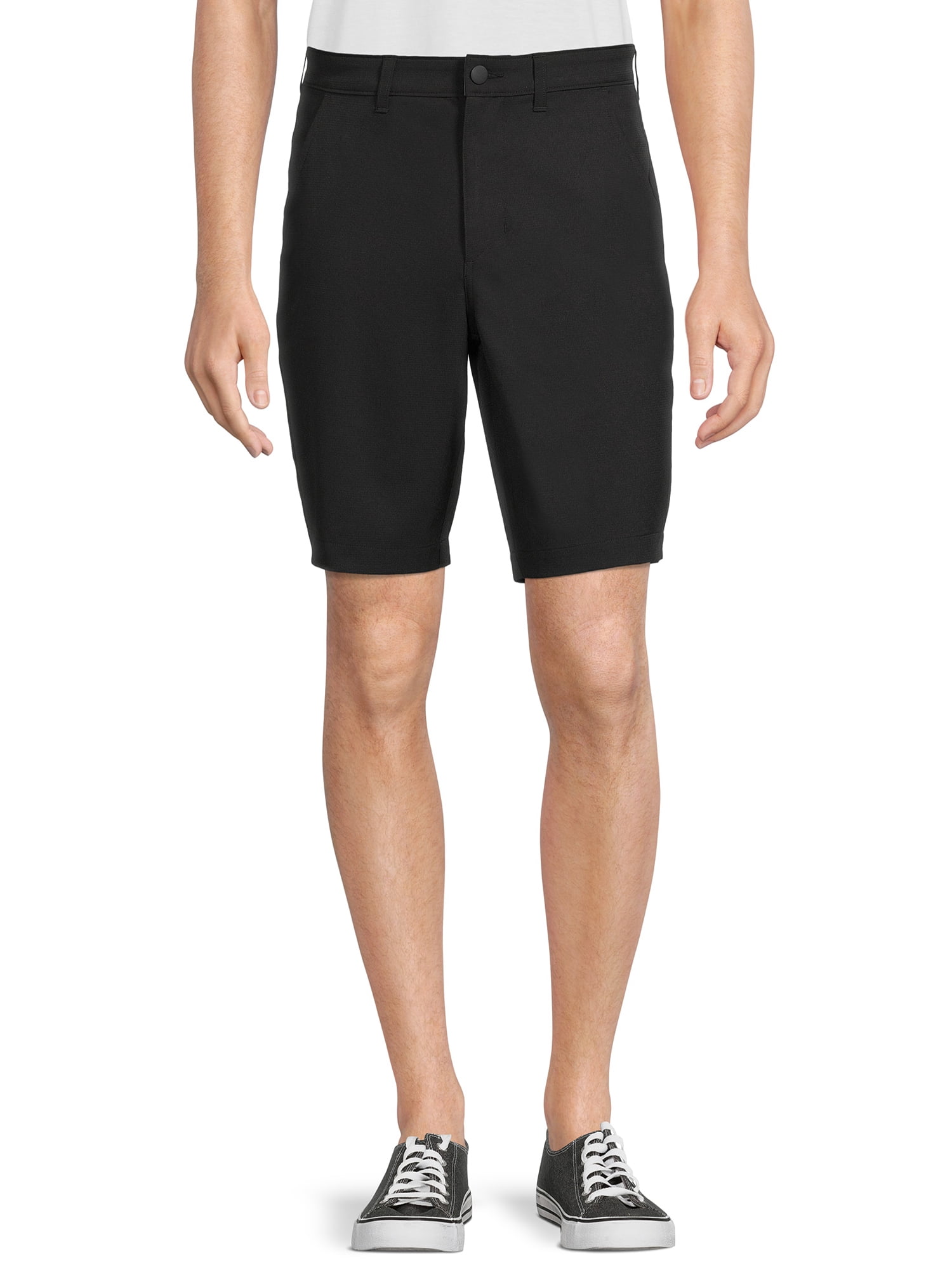 JOHN EXOTIC FLORAL BLACK MENS FLAT FRONT SHORT