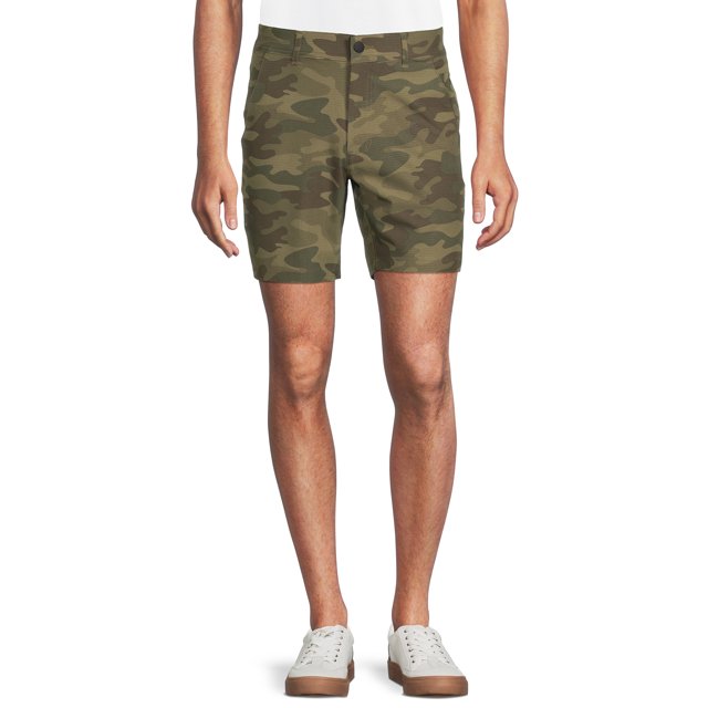 Men's and Big Men's Synthetic Flat Front Shorts, 7” Inseam