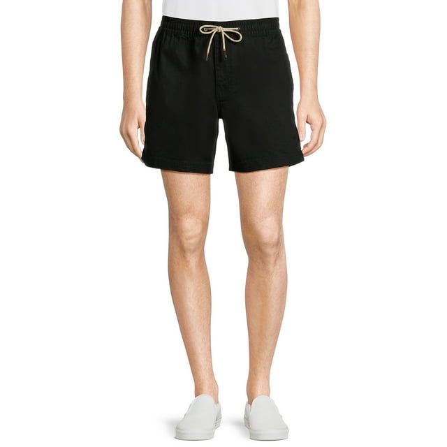 Men's and Big Men's Twill Pull On Shorts with Drawstring Waist