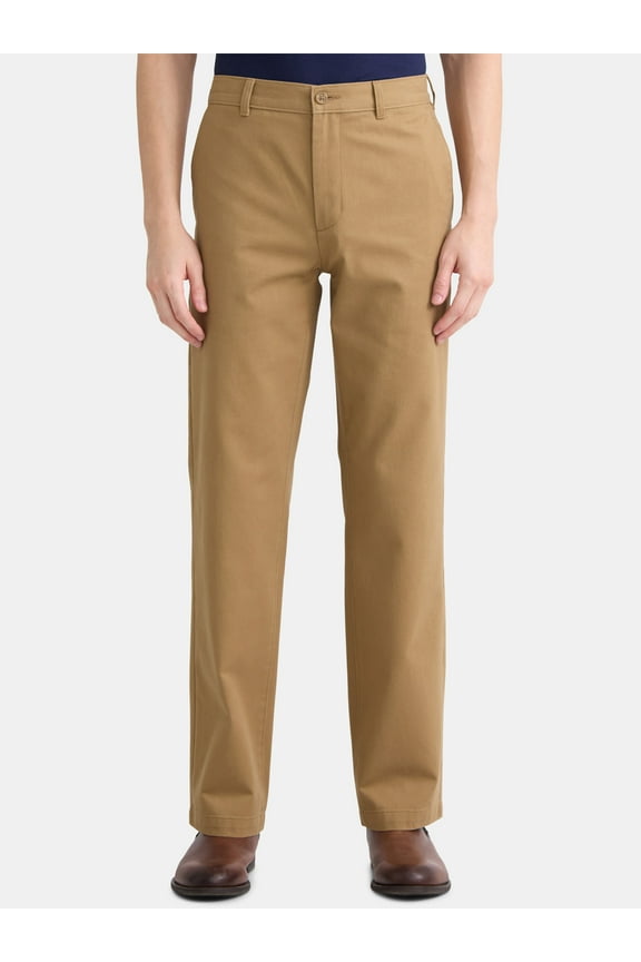 Men's Flat Front Wrinkle Resistant Casual Pants, Waist Sizes 29-56