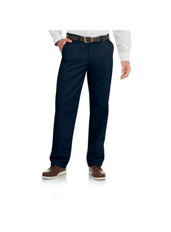 George Men's and Big Men's Wrinkle Resistant Flat Front Twill Pants
