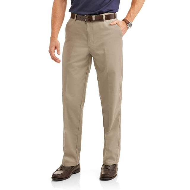 Men's and Big Men's Wrinkle Resistant Flat Front Twill Pants