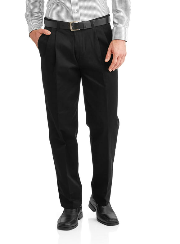 George Men's and Big Men's Wrinkle Resistant Pleated Twill Pants