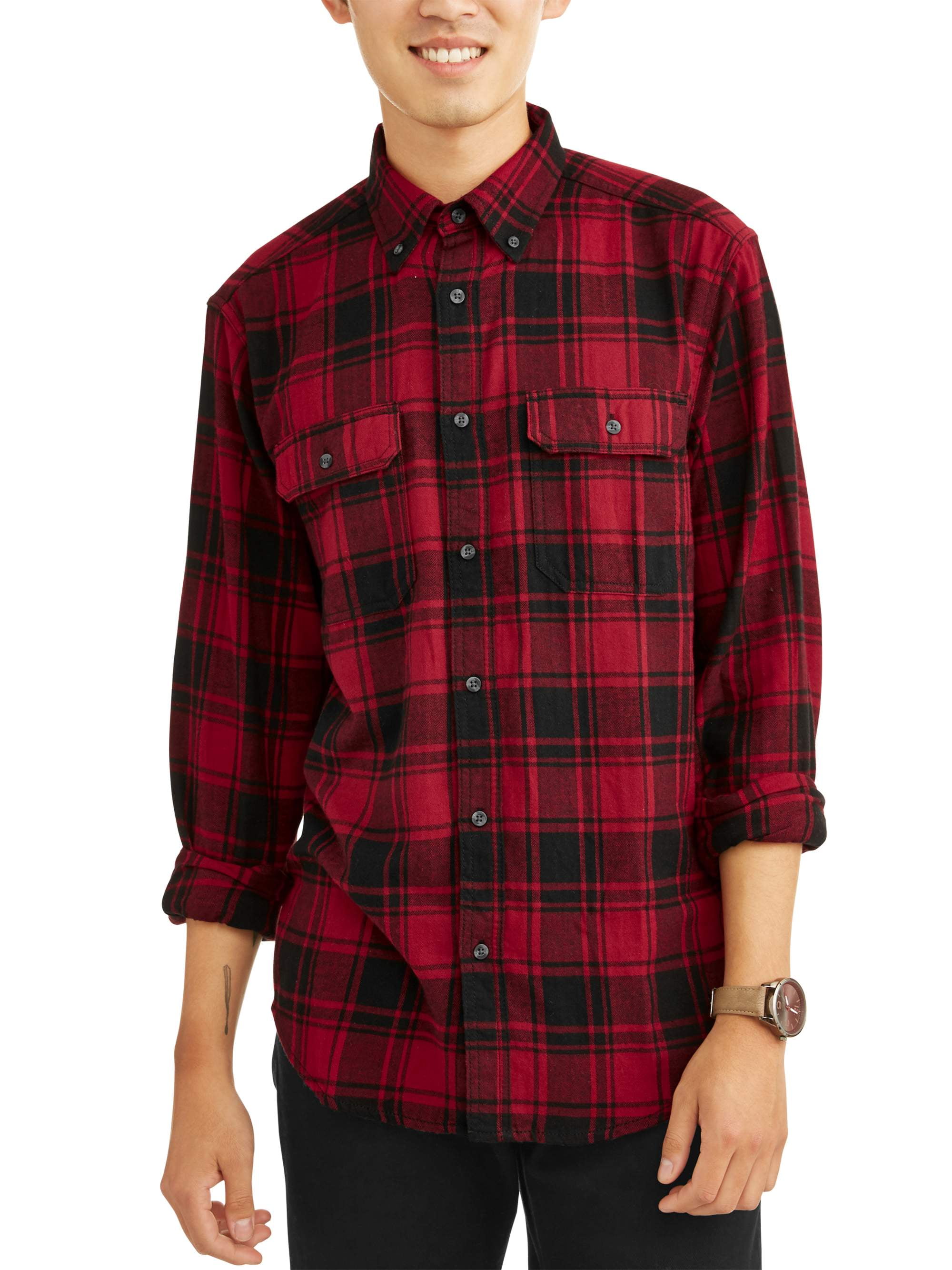 Men's & Tall Long Sleeve Flannel Shirt, to Size 3Xlt - Walmart.com