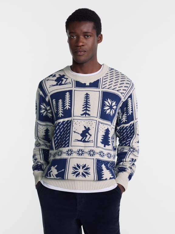 Men's and Men's Big & Tall Alpine Crewneck Sweater, Midweight, Sizes XS-3XLT
