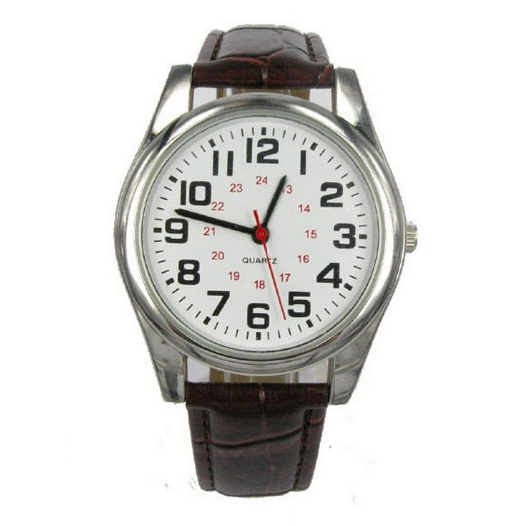 George Mens Analog Casual Wristwatch Imitation Leather Band Men s Size Adult Silver