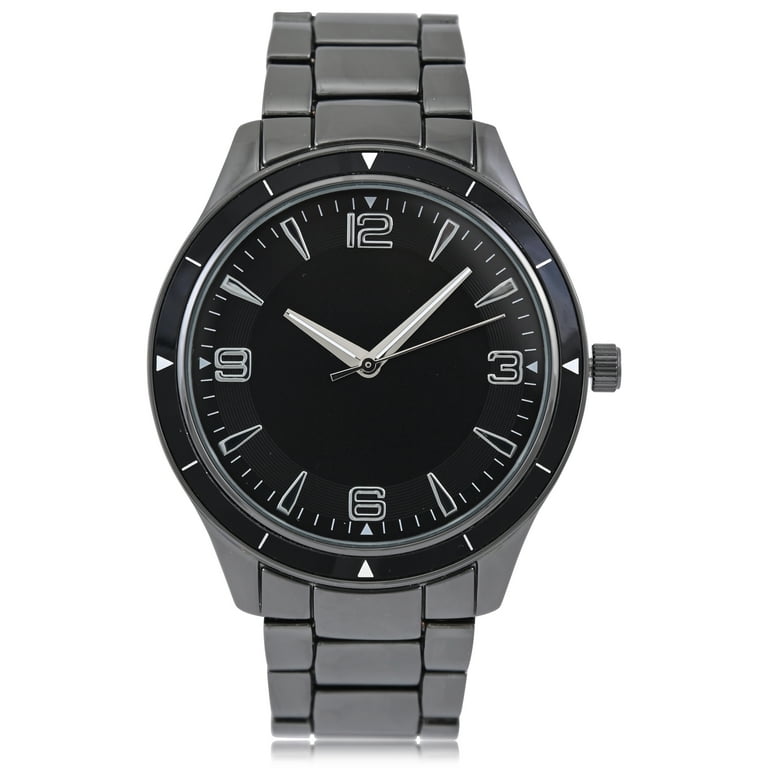 George Men's Gunmetal Round Case with Gunmetal Polished Link