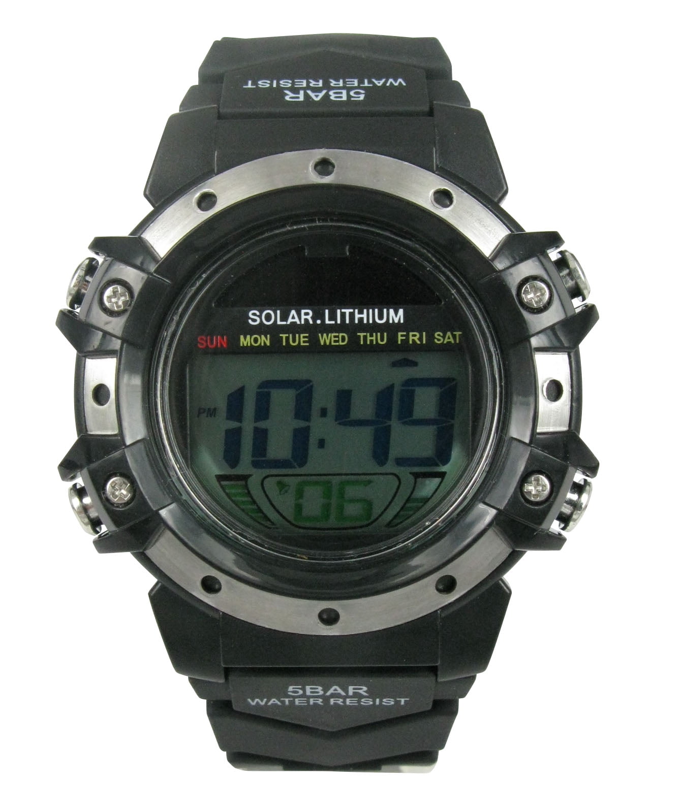 George Mens Solar Digital Wristwatch Plastic Strap - Walmart.com