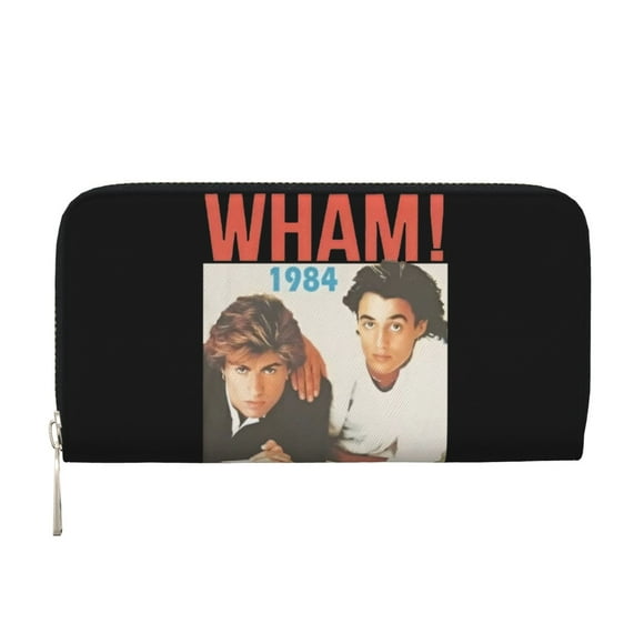 George Michael Leather Wallet for Men Women, Zip Around Purse, Large Capacity Phone Hand Clutch Leather Hand Wallet