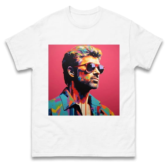 George Michael Painting T Shirt,White Color,Size XL