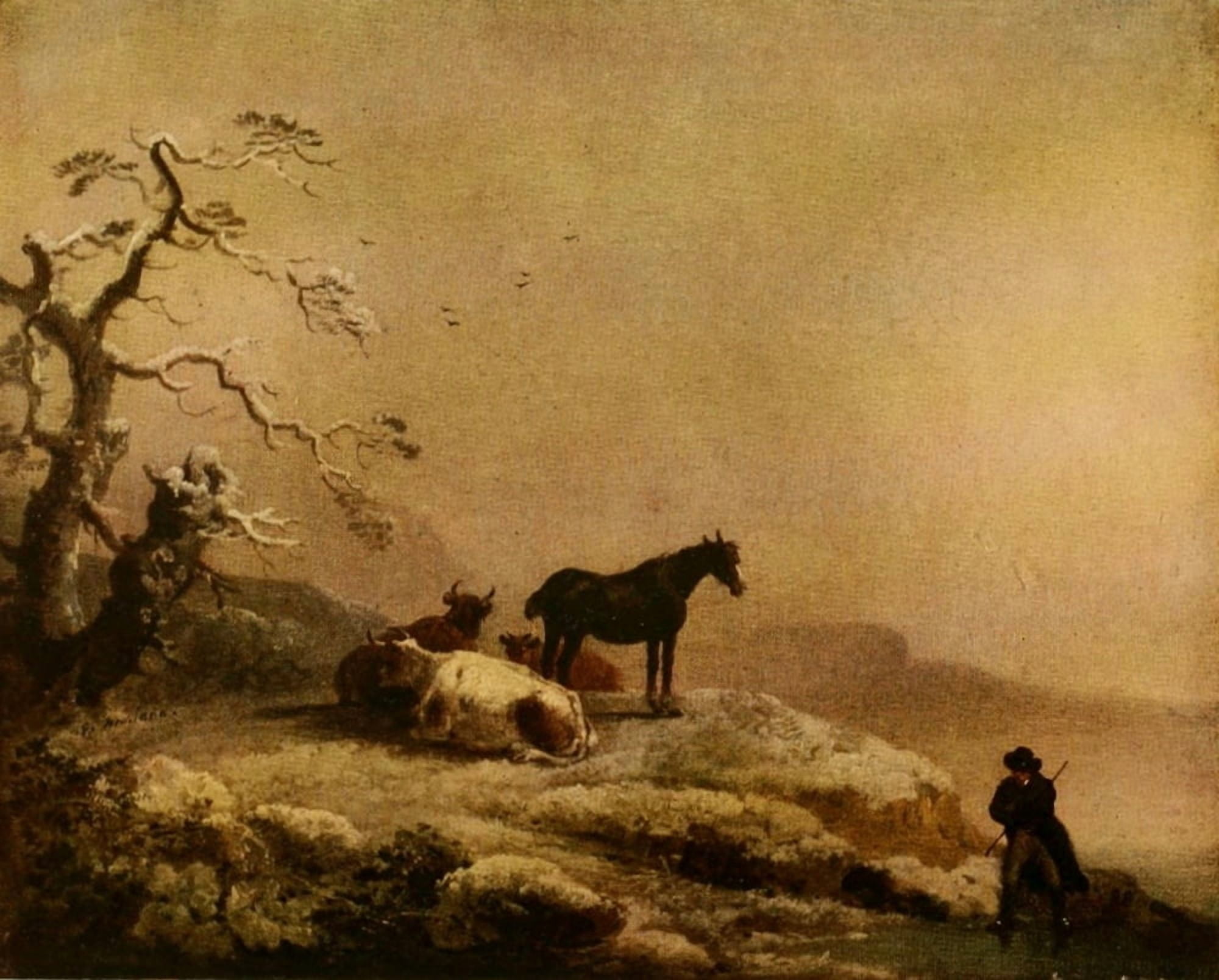 George Morland 1907 Horse & Cattle Canvas Art - George Morland (18 x 24)