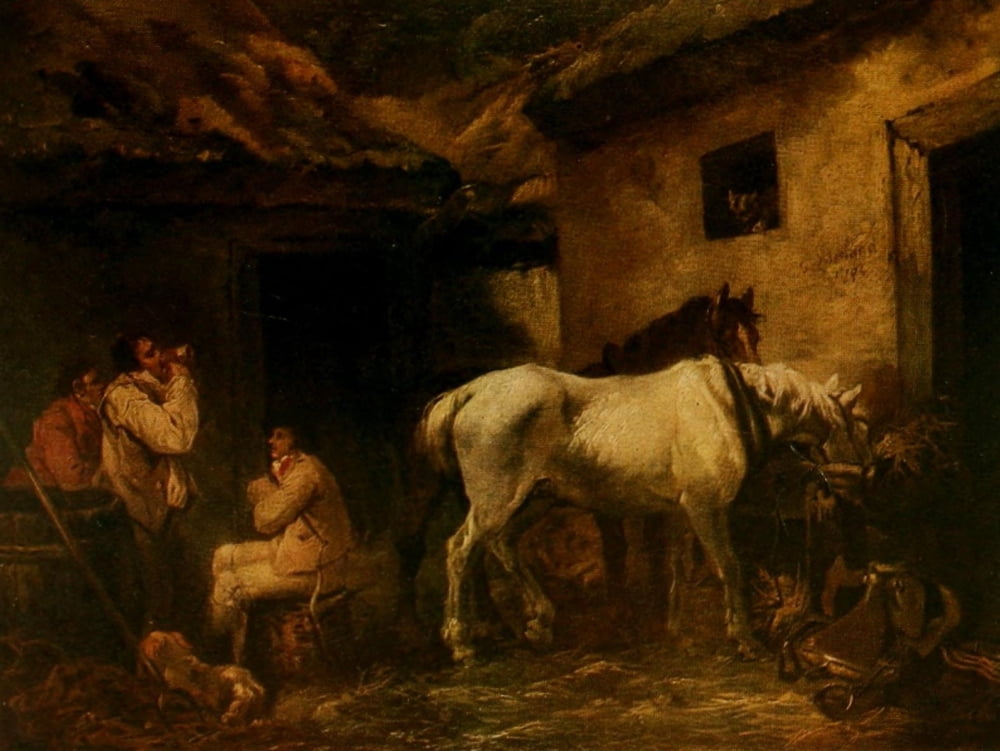 George Morland 1907 Post-boys and Horses refreshing Canvas Art - George Morland (18 x 24)