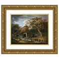thumbnail image 1 of George Morland 24x20 Gold Ornate Framed and Double Matted Museum Art Print Titled - The Old Water Mill (1790), 1 of 4