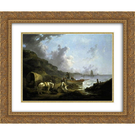 George Morland 2x Matted 24x20 Gold Ornate Framed Art Print 'The Smugglers'