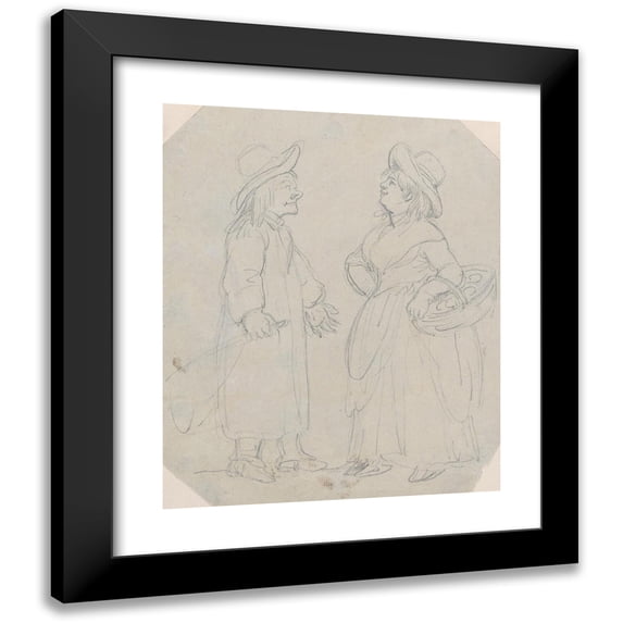 George Murgatroyd Woodward 15x18 Black Modern Framed Museum Art Print Titled - Country Lovers (ca. 1798)